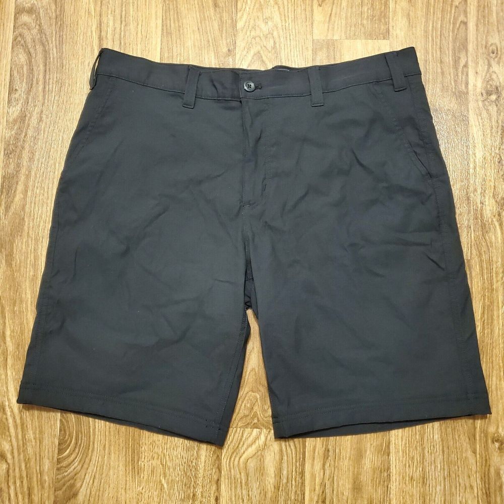 Eddie Bauer Travex Shorts Men 38 Black Nylon Stretch‎ Lined Hiking Performance